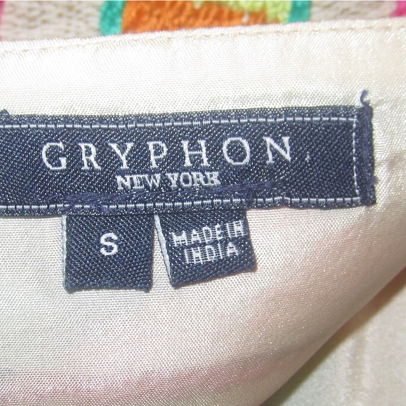 Gryphon Cotton/Silk Embroidered mini skirt with zipper Size S - Picture 2 of 4